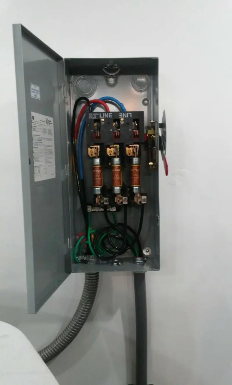 Three-phase disconnect switch installed for Electrical Wiring & Rewiring in Vassar